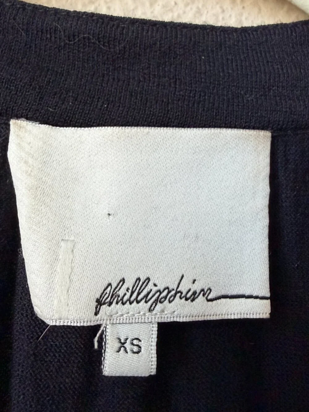 3.1 Phillip Lim Black Knit Wool Blend Shirt Dress Size XS